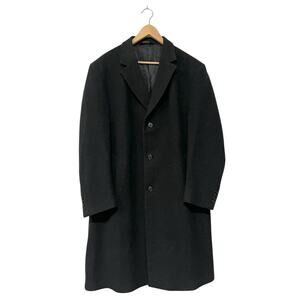 Jos A Bank Topcoat Overcoat Coat Mens 42R Wool Dark Gray 3 Button Flannel